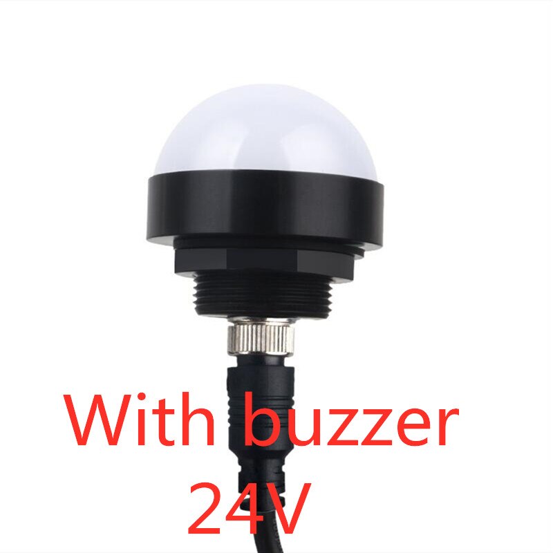 MINI luz LED de advertencia, 3W, 24V, impermeable, a prueba de polvo, máquinas industriales, Tricolor, hemisphererial, indicador de alarma de Metal, lámpara de fallo: style 1 With buzzer
