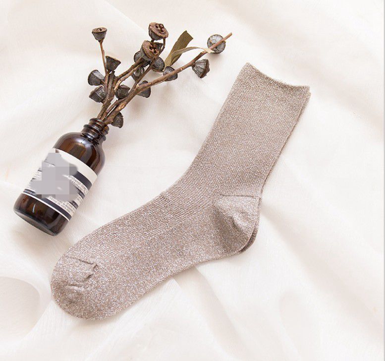 1 paar glänzend Lange Socken Herbst und Frühjahr Neue funkeln Harajuku Weichen frauen Elastische Strumpfwaren: 04