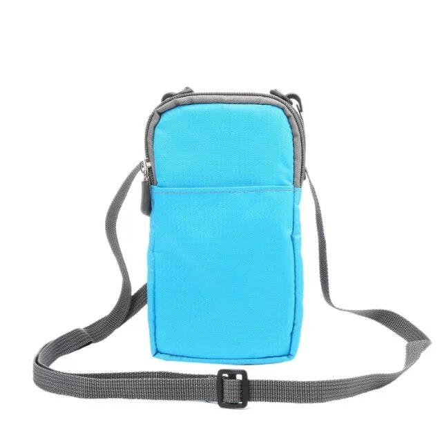 Universal Sports Wallet Mobile Phone Bag For iPhone Huawei Xiaomi Samsung Pocket Bag Outdoor Phone Shoulder Bag Holster: Blue