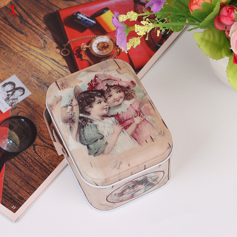 1pc vintage liten koffert oppbevaringsboks godteriboks bytteboks øretelefonboks liten koffert: 1