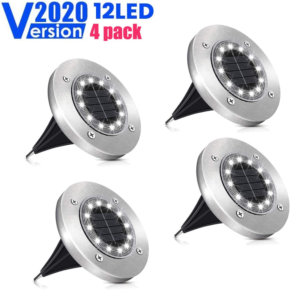 Solar Grond Lichten 12 Led Solar Tuinverlichting Waterdichte Outdoor Solar Schijf Verlichting Landschap Verlichting Voor Gazon Pathway Yard