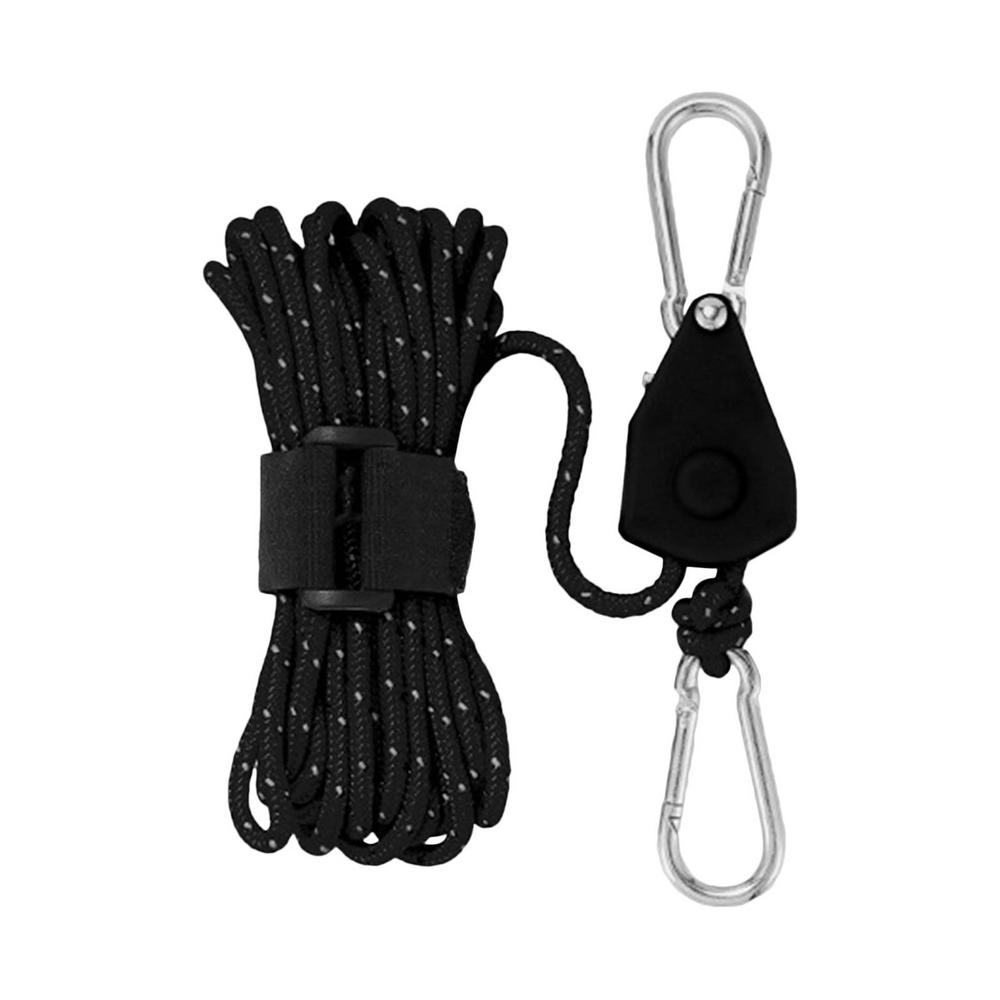 Zelt Kerl Seile Camping Schnur Riemens cheibe System verstellbar reflektierende 4mm Zurr gurte Seil KleiderbüGel tragbare Zelt Führungs seil für Höhle Außenbereich: Schwarz