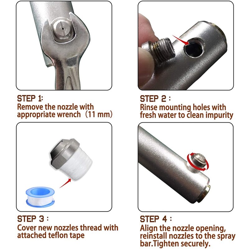 Nozzle Replacement Kit for 15 Inch and 20 Inch Pressure Washer Surface Cleaner