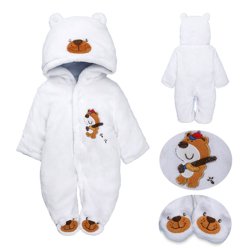 Vêtements d'hiver pour -né | Combinaison en laine chaude, une pièce, bebes 0-12M, combinaison à capuche, motif animal mignon pour bébé garçon et fille