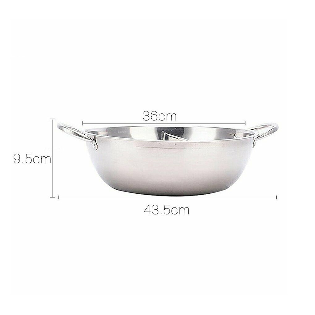 Olla de acero inoxidable de 36cm, cocina de Fondue, utensilios de cocina de dos sabores, accesorios de cocina de dos orejas