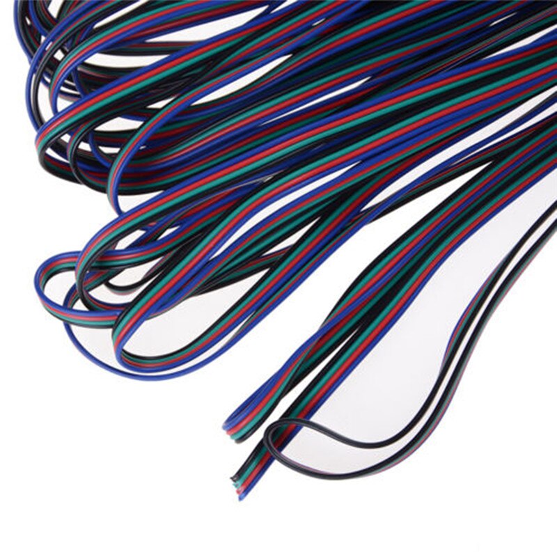 1m 5m 10m 4 PIN RGB Led Wire Cable LED RGB Cable Extension Wire Cord For RGB 3528 5050 5630 7020
