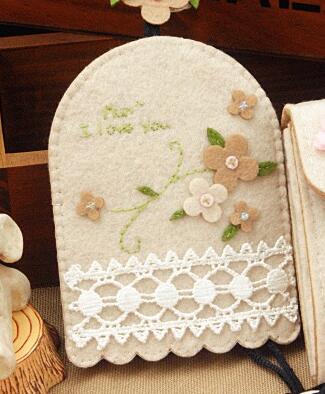 Carnation series Fabric Felt kit Non-woven cloth Craft DIY Sewing set Felt Handwork Material DIY needlework supplies: Key bag