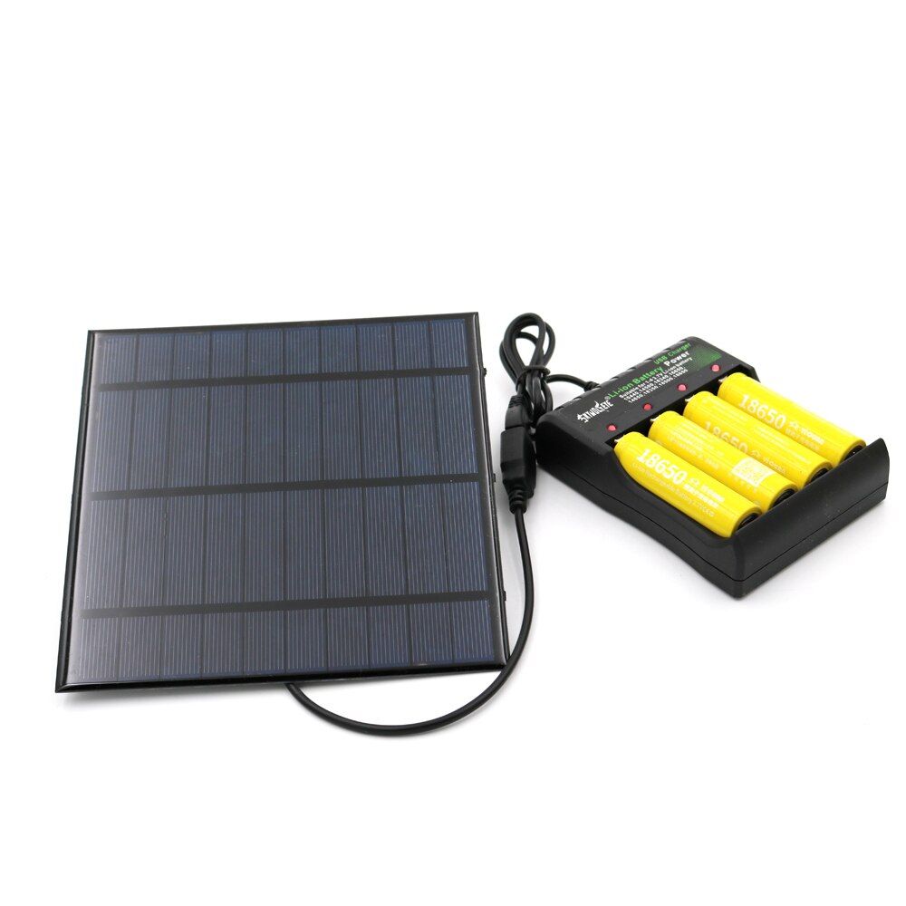Solar Panel Universal 3.7V Battery Charger DC 5V 10440 18650 14500 26650 16650 Rechargeable Battery Charger Adapter USB Plug