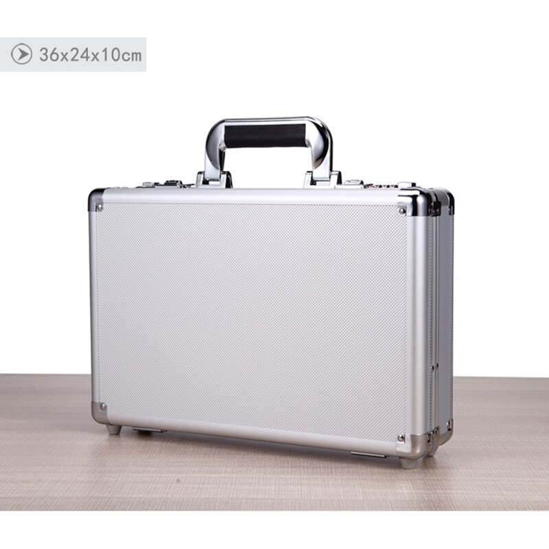 360*240*100mm Portable Lock Box Aluminum Alloy Toolbox Document Insurance Household Storage Box Metal Box with Lock Trumpet