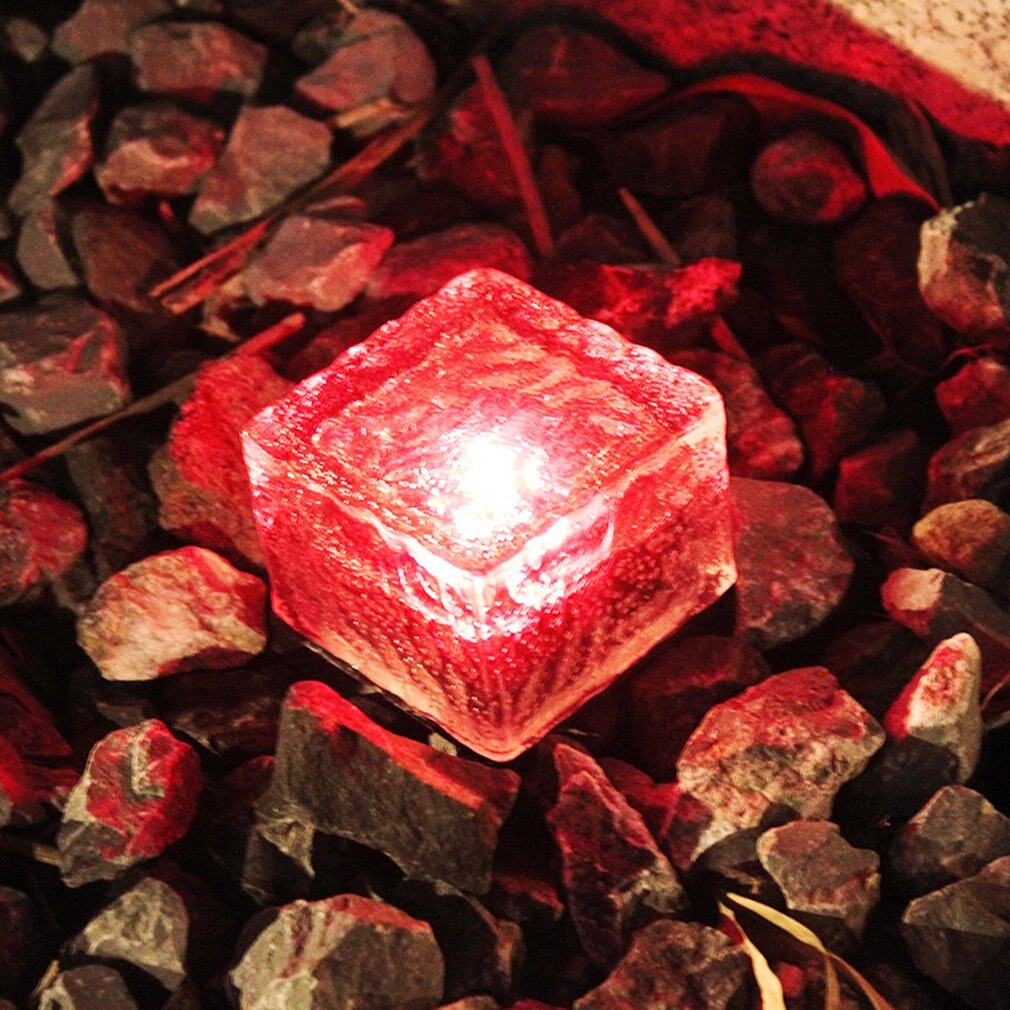 Led Solar Underground Lamp Solar Tuin Deklicht Brick Ice Cube Path Floor Licht Trap Gazon Dek Solar Begraven Lampen: Red