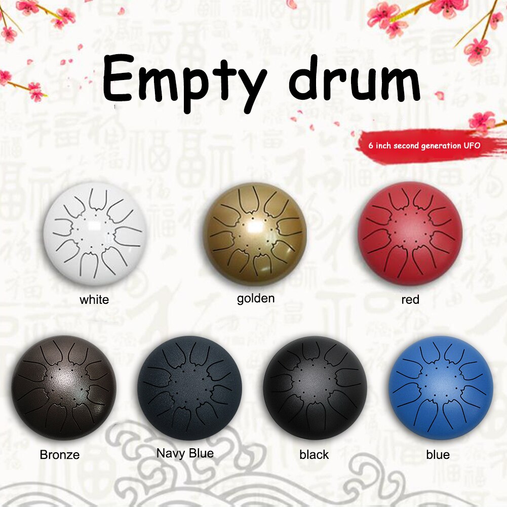 Fast 6 Inch Steel Tongue Drum 8 Tune Hand Pan Drum Tank Drum With Drumsticks Carrying Bag Percussion Instruments