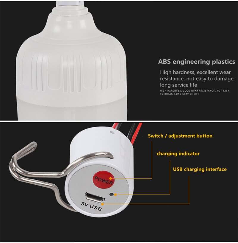 3 Mode LED Emergency Light Bulb Rechargeable Battery Lighting Home Outdoor Camping LED Lights Living Room Bedroom Led Light