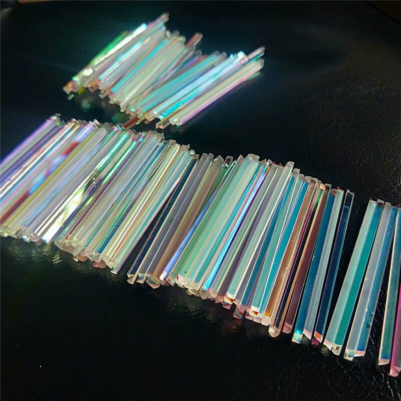 30 stk defekt langt optisk glas prisme 7.2cm længde farverigt kunsthåndværk dekorativ prisme regnbue strimmel prisme