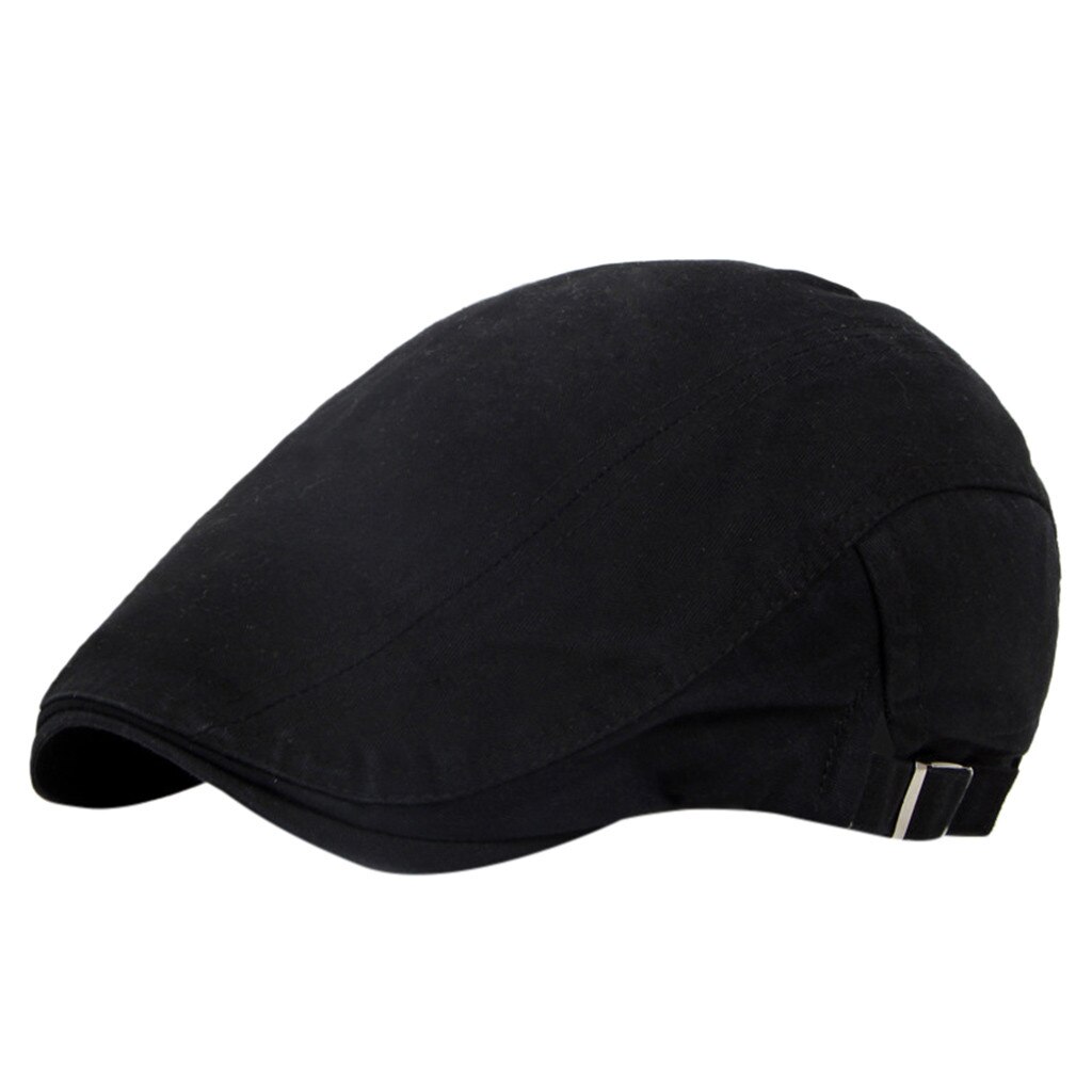Boina clásica de algodón estilo occidental para hombre, gorro de vendedor de periódicos, estilo británico, clásico, Vintage, Color sólido, para Otoño e Invierno: B