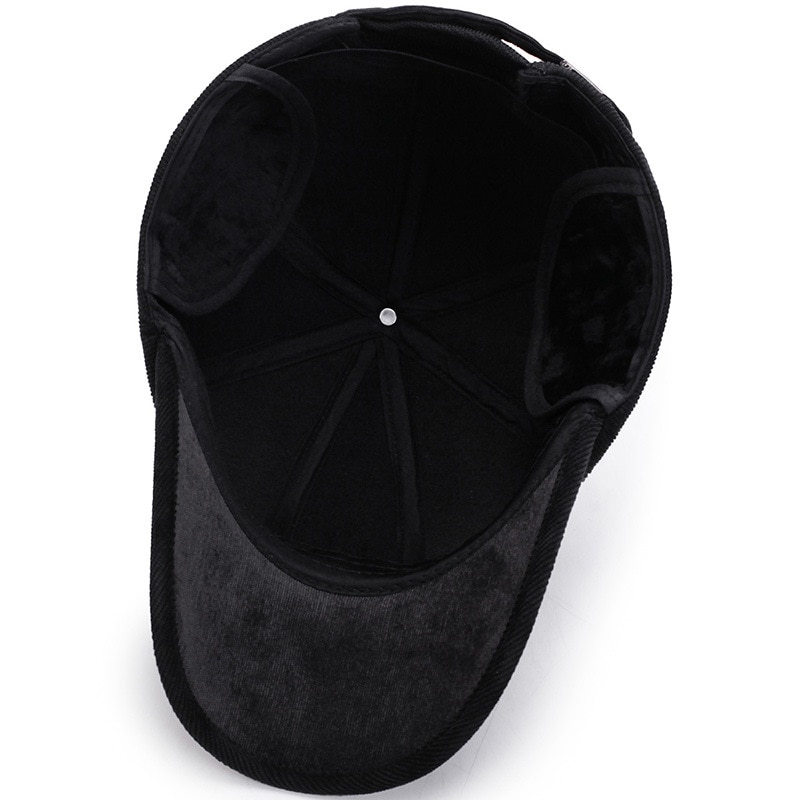 Winter Baseball Cap Katoen Mannen Outdoor Hoed Corduroy Oorbeschermers Warm Baseball Caps Winddicht Vader Hoeden