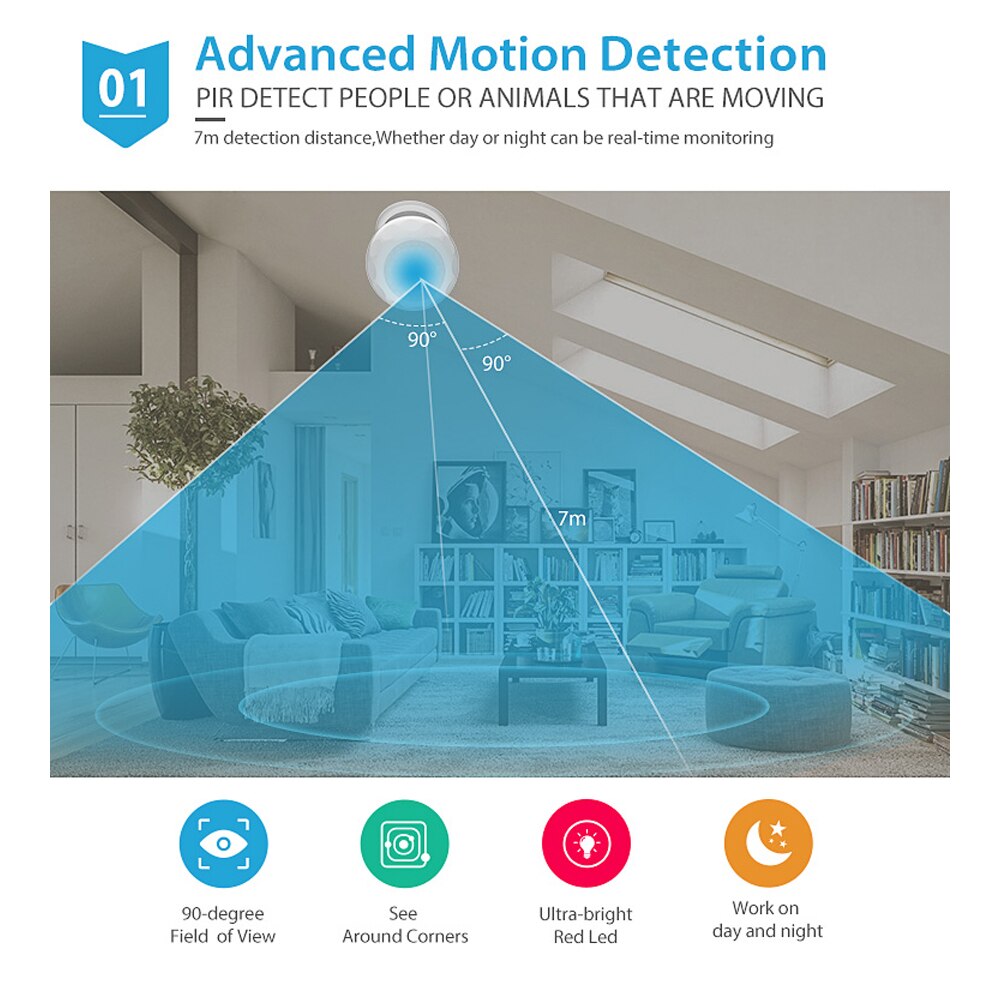 Z-wave Plus PIR Motion Sensor +Temperature Home Automation Z wave Alarm System Motion Sensor EU 868.4MHZ NAS-PD02Z