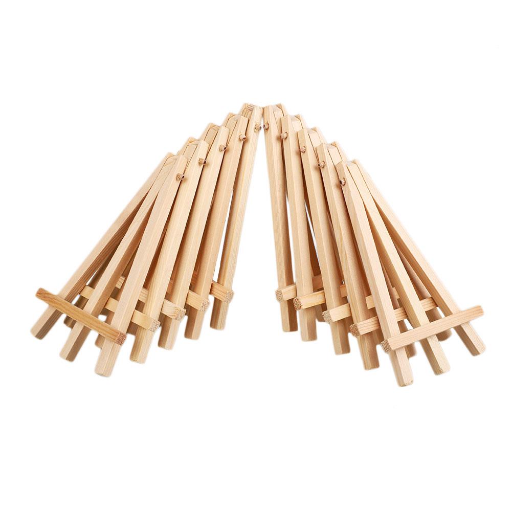 Kunstnerpennbørster 15.5*8.5*1.6cm trefarge staffeli 10 stk mini håndverkstre vise stativ maling etter nummer holder rekvisita