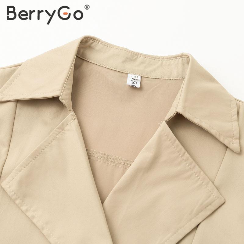 BerryGo chic polka dot women coat Patchwork transparent puff sleeve female overcoats Button pocket lady long trenches