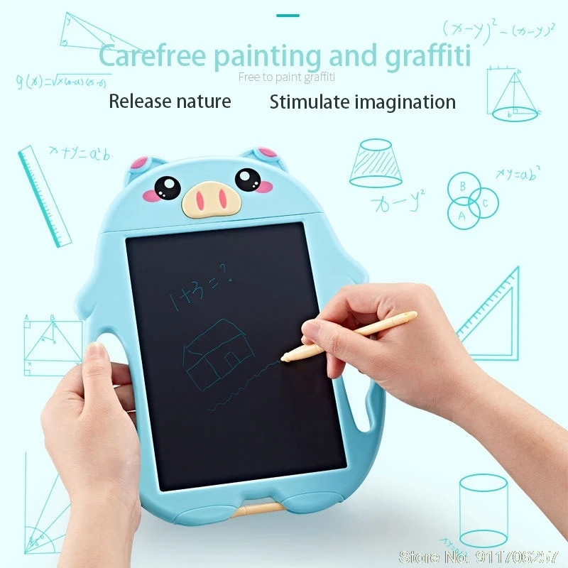 Tablette de dessin animé colorée pour enfants, tableau d&#39;écriture d&#39;animaux, écran LCD de 9 pouces, jouets éducatifs pour filles
