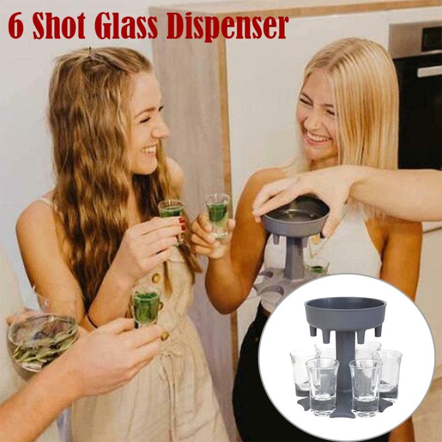 6 Glass Dispenser Caddy Alcohol Dispenser Portable Dispenser Party Bar Drinking Game Accessories Glass Dispenser