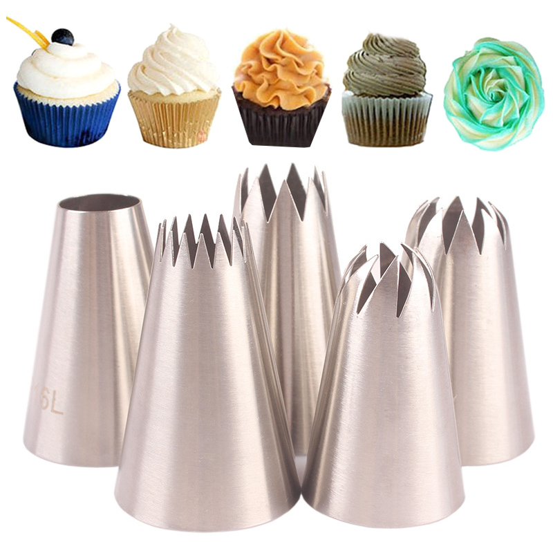 5 stks/set Roestvrijstalen Bakken Tools Gebak Decoratie Set Pastry Nozzle Tips Cookies