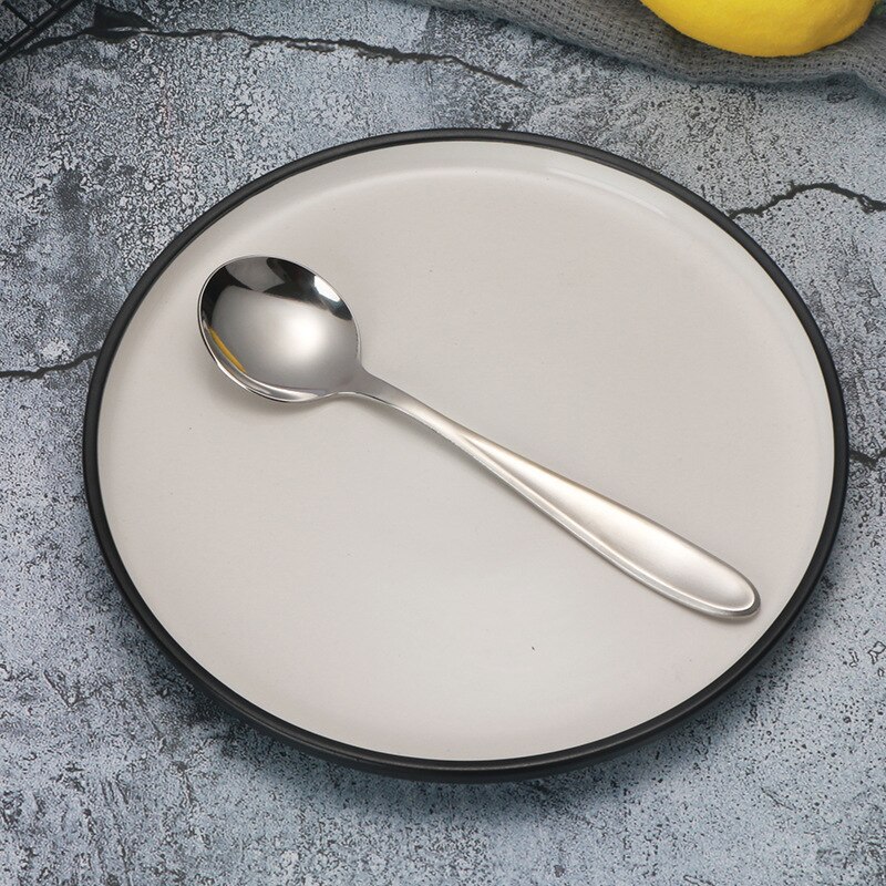 304 Stainless Steel Western Food Knife And Fork hanyi Series Steak Knife Dinner Fork Dessert Stirring Spoon Fruit Fork: II yuan shao