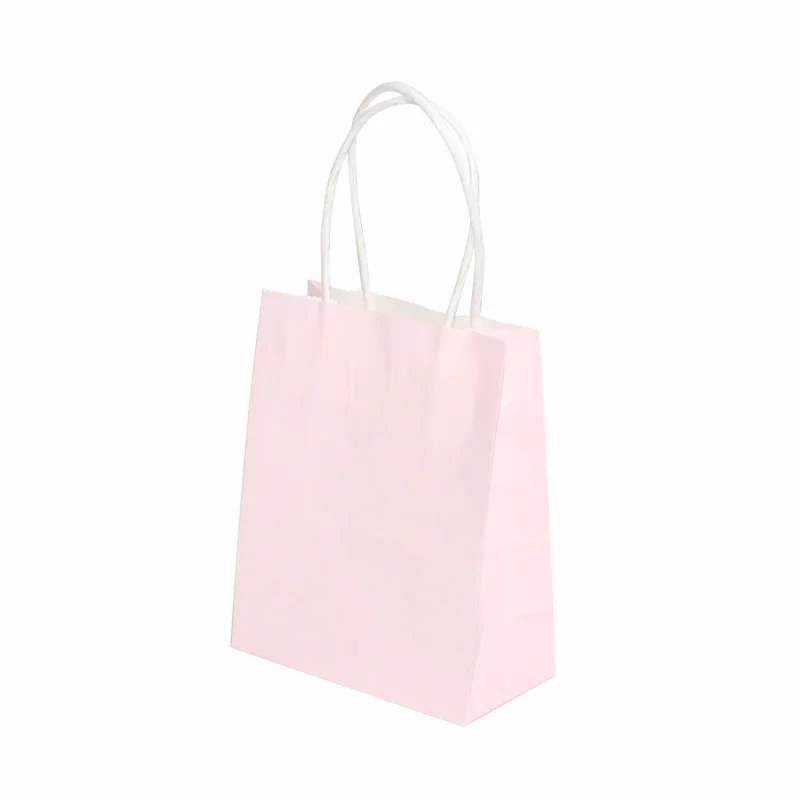 6/12pcs Mini Small Kraft Paper Bag with Handles Festival Bag Candy Shopping Bags: Burgundy / 9.5x9.5x11cm