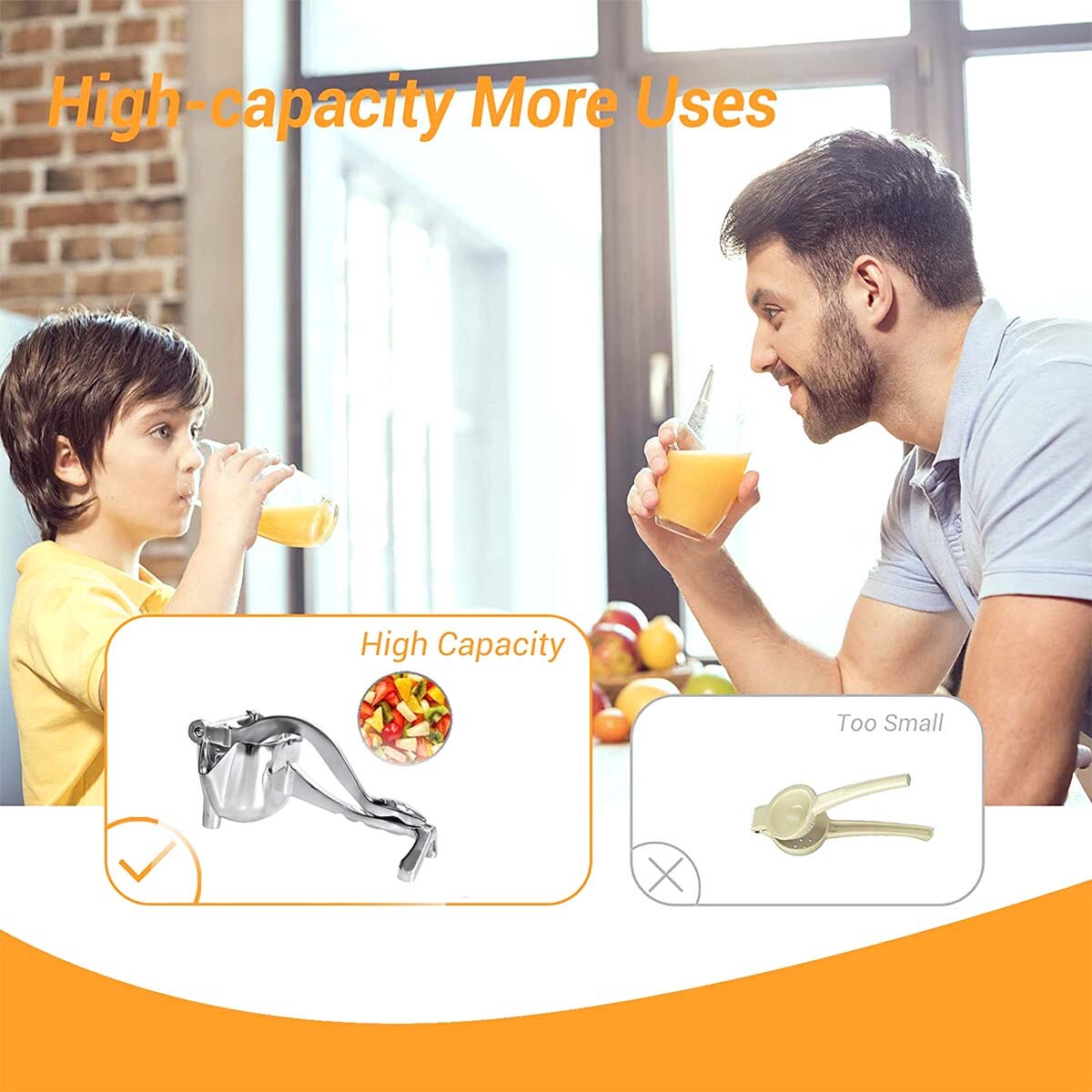 Manual Juicer Aluminum Alloy Hand Press Juice Machine Lemon Apple Orange Pomegranate Fruit Clip Household Kitchen Juicer Tools