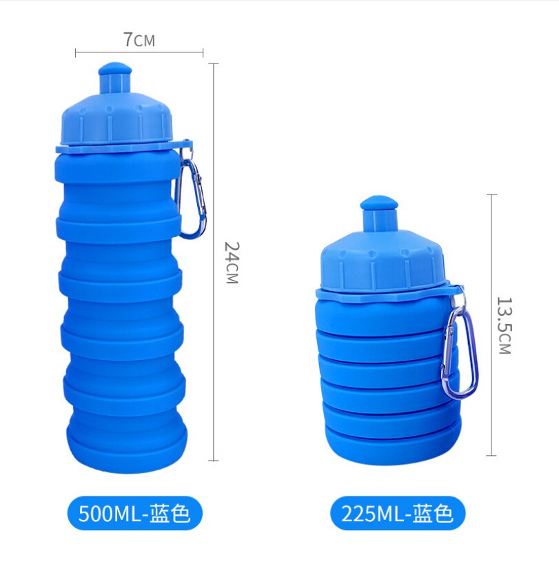 500ml Fahrrad Faltbare Wasser Flasche Dicht Radfahren Wasser Trinken Flasche Kreative Teleskop Tragbare Outdoor Drink Flasche: BU