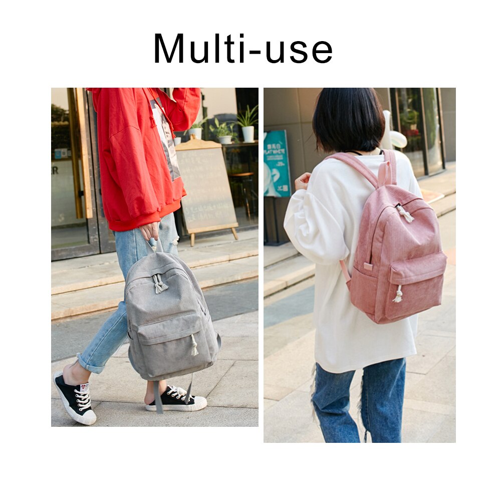 Preppy Stil Weichen Stoff Rucksack Weibliche Kabel Schule Rucksack Für Teenager Mädchen Gestreiften Rucksack Frauen Samt Bildschirm