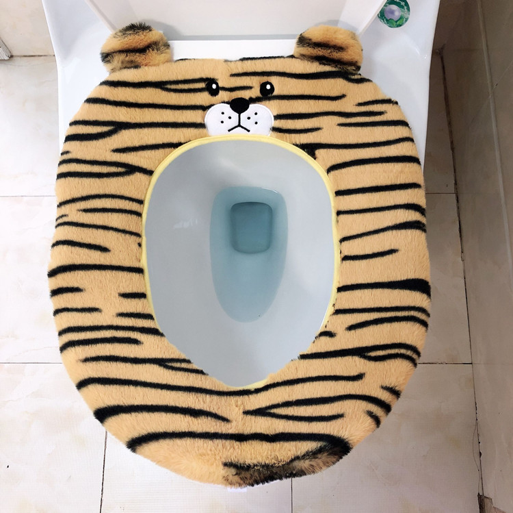 Totoro – housse de siège de toilette en peluche, ensemble de paillasson de salle de bain avec chat mon voisin: Style 2