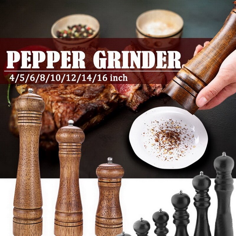 Manual Pepper Mill Oak Wood Salt And Pepper Mill 5 "8" 10 " Multi-purpose Grinder Grinder Kitchen Tool Cooking Accessories