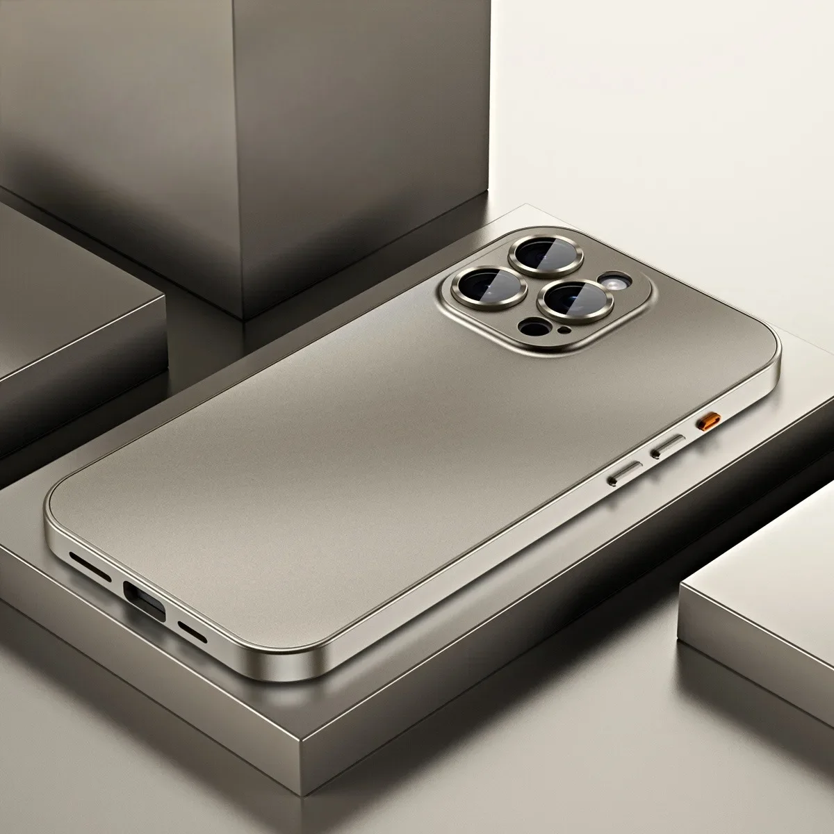 Funda de teléfono con marco de Metal de aluminio de lujo para iPhone 16, 15, 14, 13, 12 Pro Max Plus, lente de cámara, protección de cristal, cubierta trasera de PC a prueba de golpes
