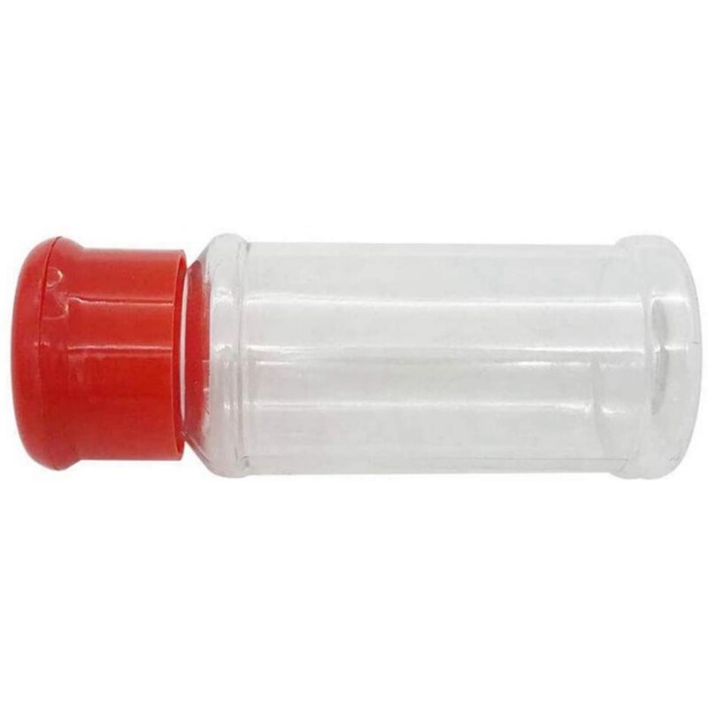 Ställ  of 50 tomma plastkryddflaskor för förvaring av grillkryddor saltpeppar etc . 100ml / 3.3oz,  röda