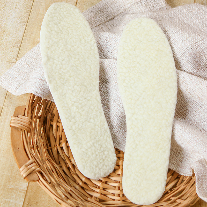 Natuurlijke Lam Fleece Inlegzolen Mannen Vrouwen Winter Warm Houden Binnenzool Zachte Wol Dikker Shoepad Kasjmier Schoenen Insert Thermische Schoen Pads