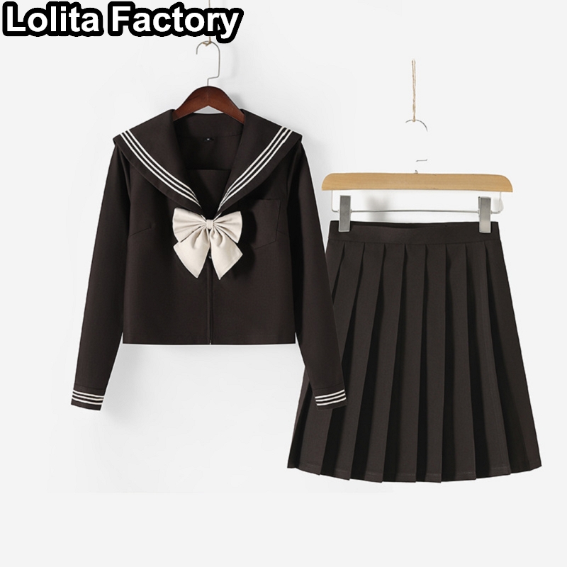 Japanese women Girl Sailor Suit Short Skirts School Jk Uniform Pleated Skirt School Uniform Student Cosplay Costumes Set: style 1 / XL