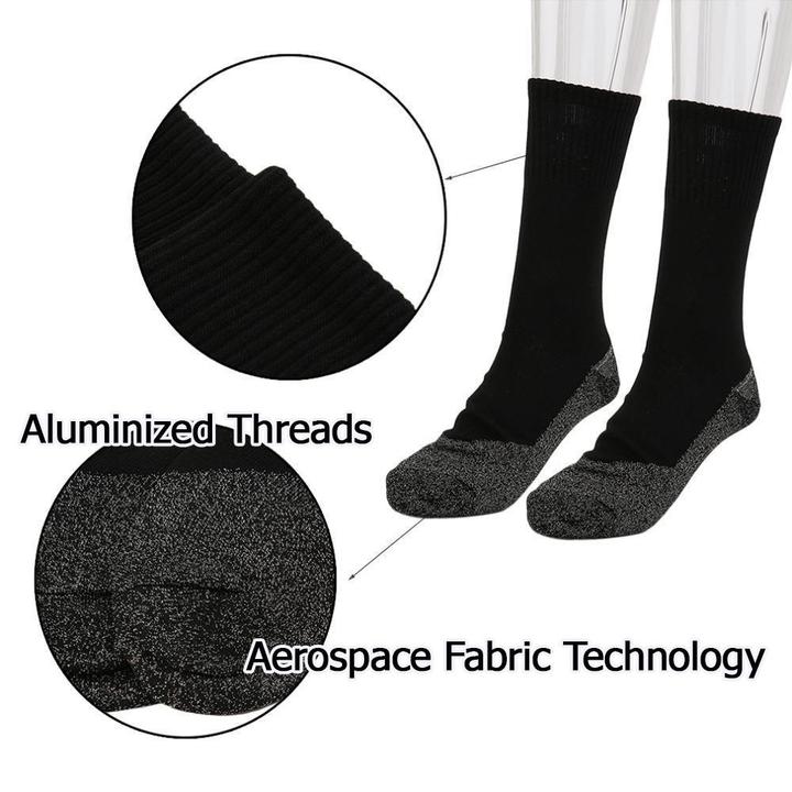 1 par varme termiske sokker vinter 35 ° aluminiserede fibre fødder varme og tør varmeisolering sort unisex sømløs fløjl sovende