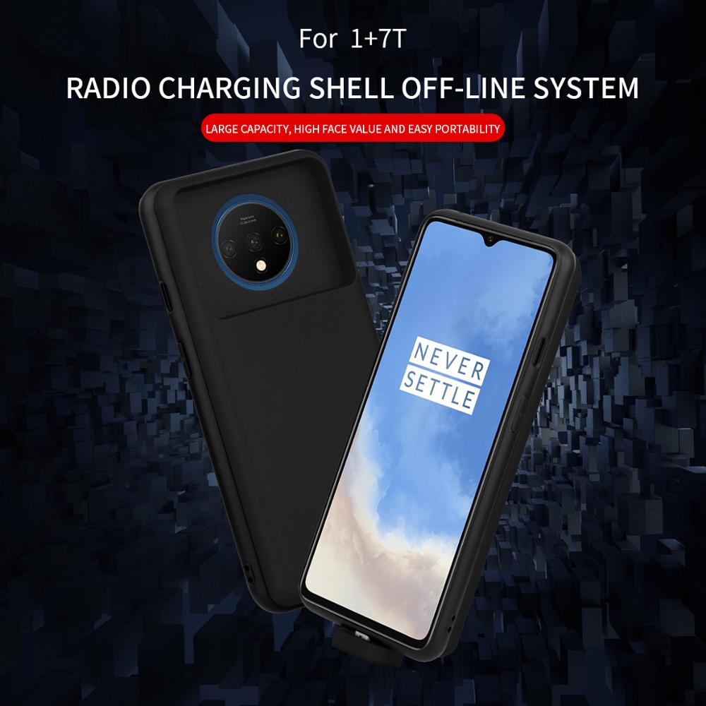 Funda de batería de 7000mAh OnePlus 7T cargador externo magnético de respaldo de carga del Banco de energía cubierta a prueba de golpes One Plus 7T