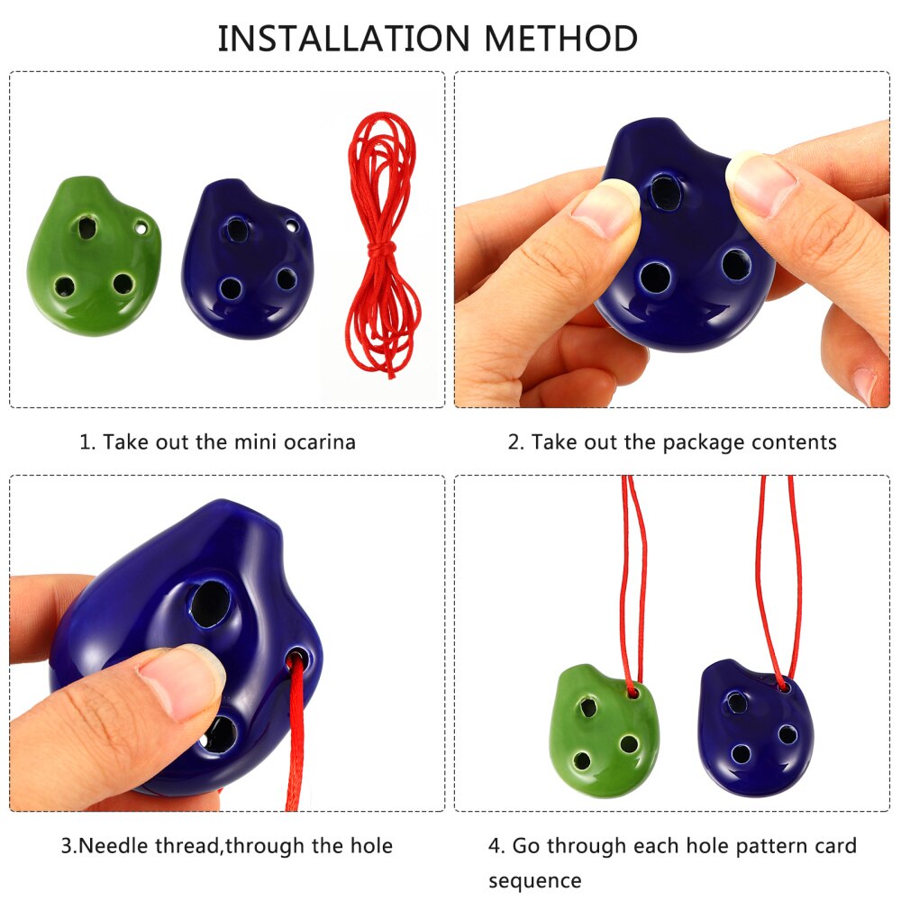 2 Stuks Keramische Ocarina Alto 6 Gat Keramische Ocarina Muziekinstrument