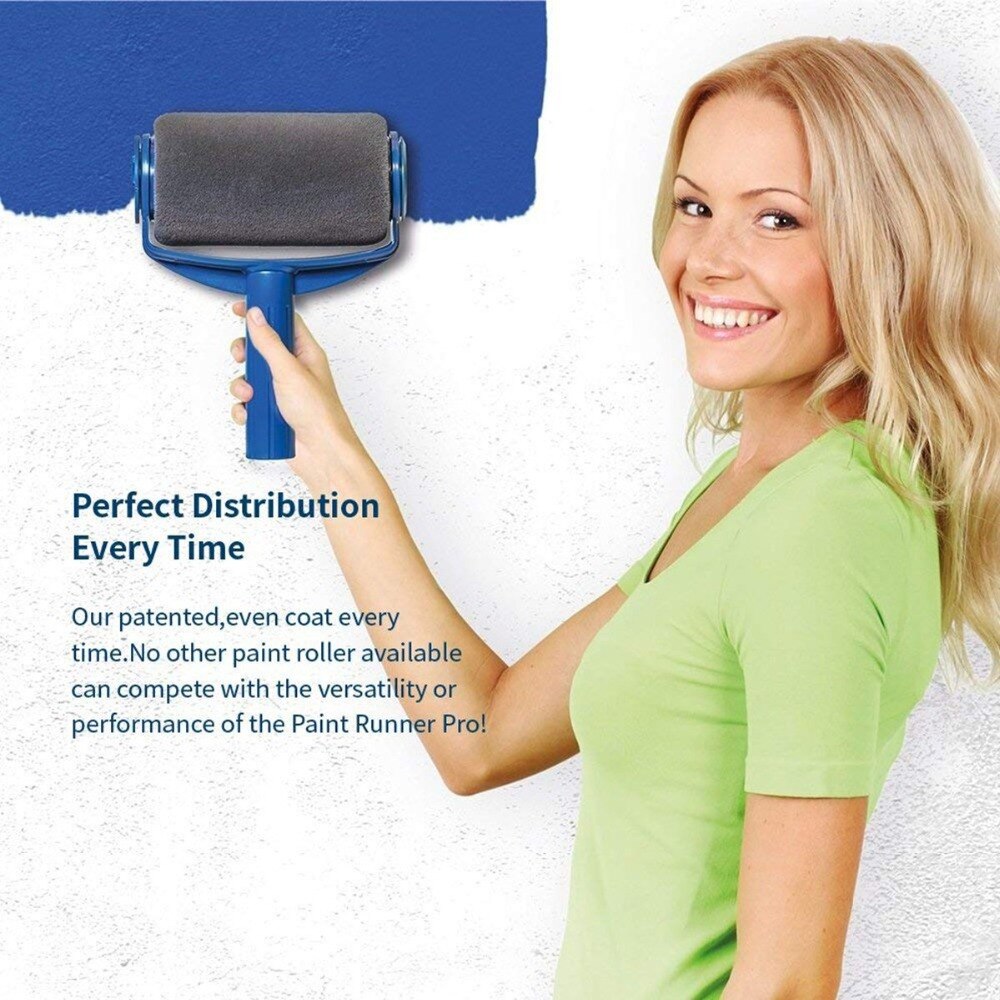 2set lowest price Paint Runner Roller Pro rollers wall painting kit walls Brush Handle Tool Room Home Garden+extension pole Tube