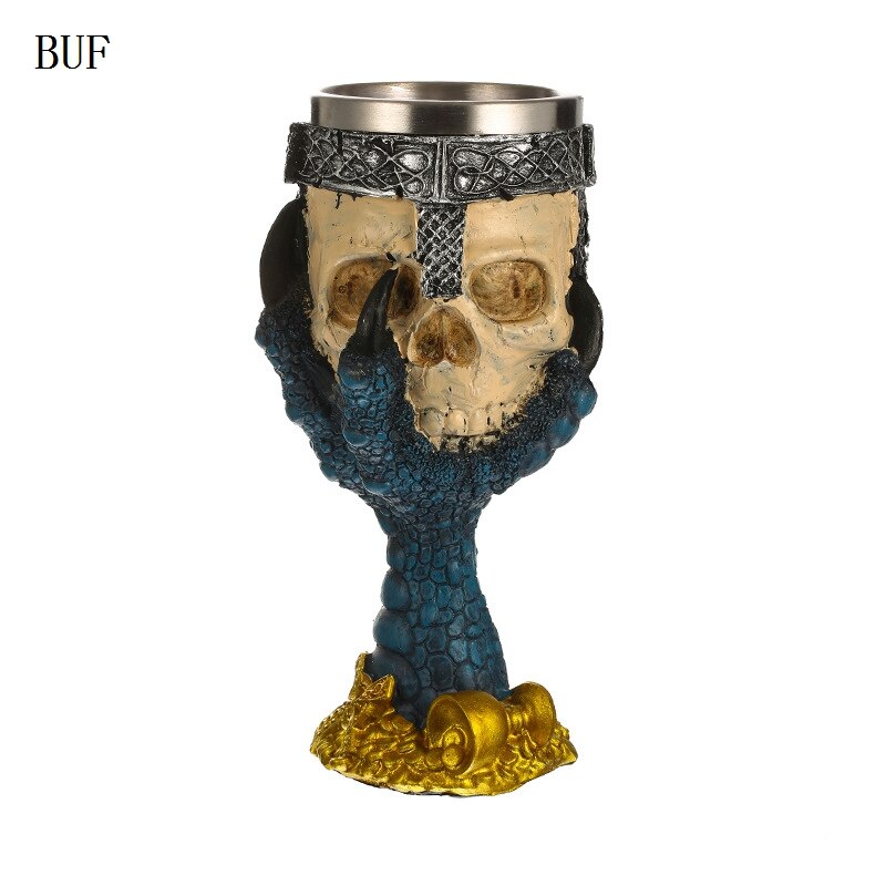 BUF 3D Schedel Mok Hars Ambachtelijke Standbeelden Voor Decoratie Party Skull Cup Skull Cup Woondecoratie Accessoires
