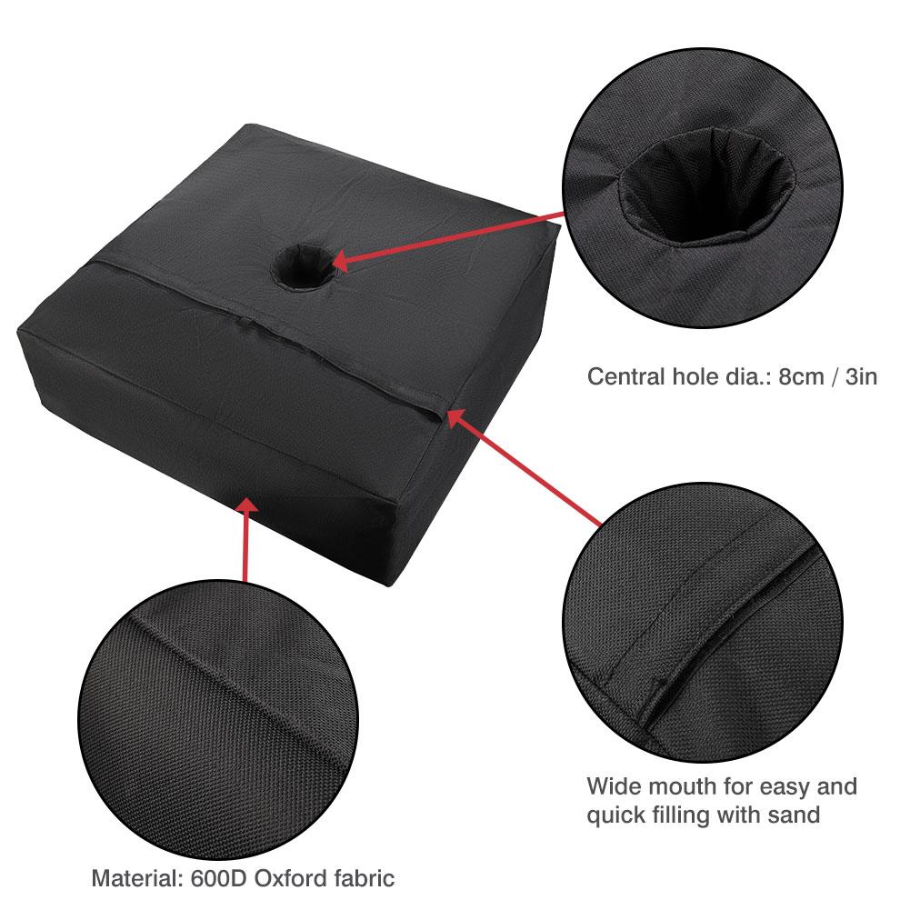 Parasol Stand Bag Portable Weatherproof Square Umbrella Stand Heavy Duty Sand Bags Base for Outdoor Terrace Beach