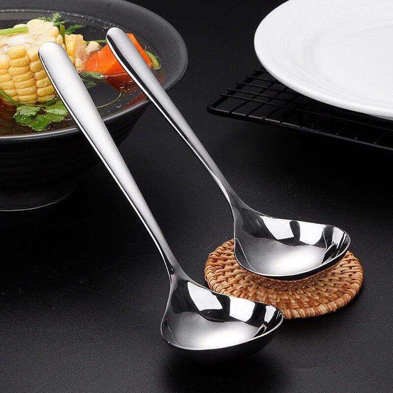 304 Stainless Steel Soup Spoon Deepen Thickened Large Capacity Spoon Dinnerware Tableware Restaurant Multi-function