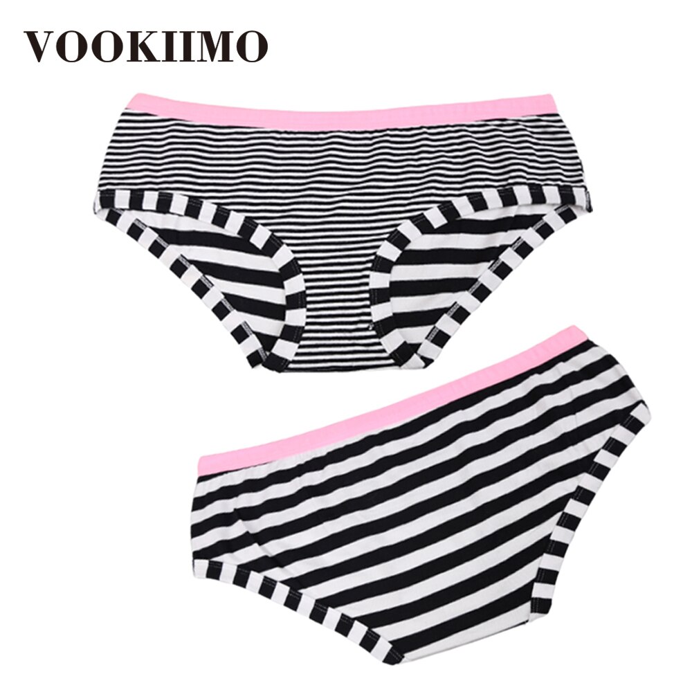 2pcs/pack Women's Underwear cotton stripe women's underpants plus size Ultra-thin Panties Comfort Triangle Briefs