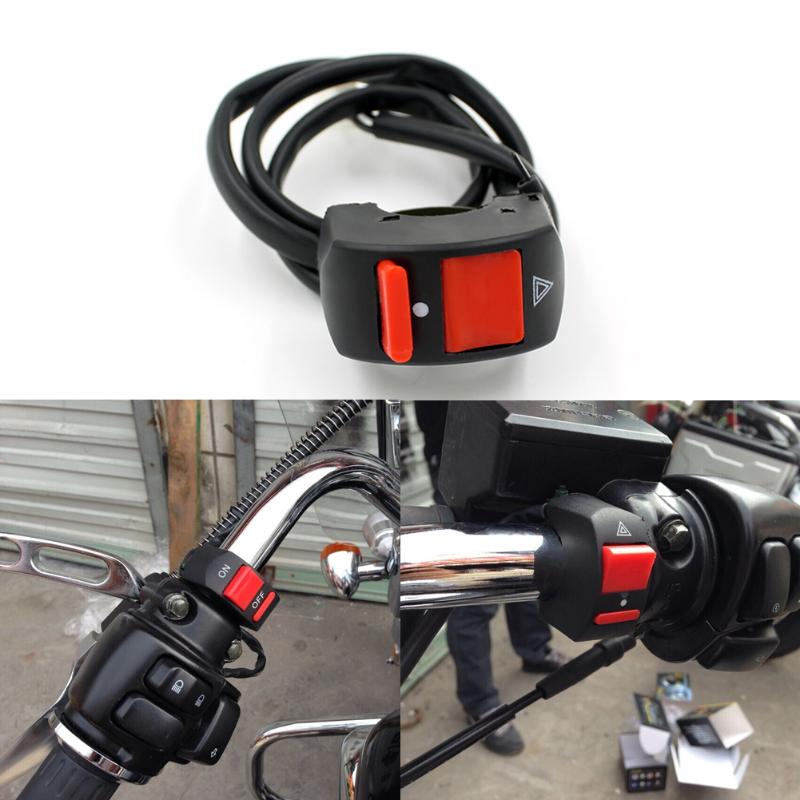 Universal Handlebar Motorcycle Accident Hazard Light Switch On/Off Button Light Switch 12V DC for Motorcycles
