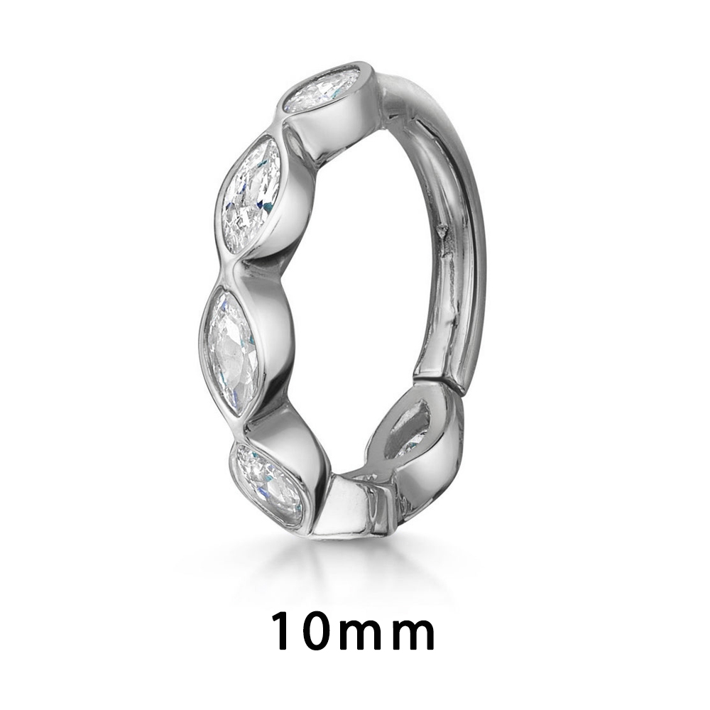 Daith-pendientes de aro para Piercing en la oreja para mujer, aretes minimalistas con hélice perforada de circonita, Color dorado, cartílago, anillo Simple para la nariz, joyería para el cuerpo: Chapado en zinc blanco y azul