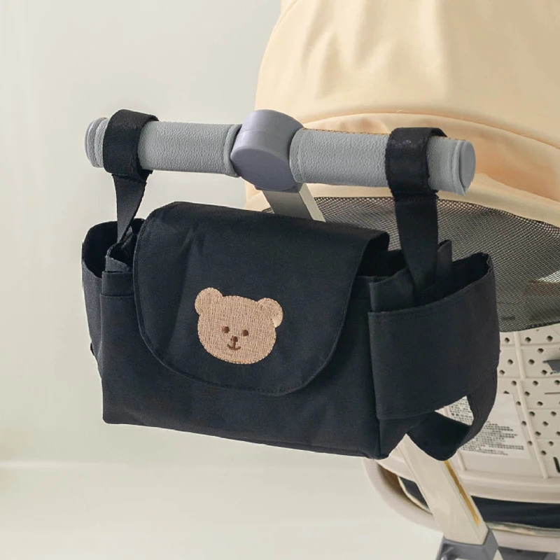 Kinderwagentas, kinderwagen organizer, cartoon flessenhouder, kinderwagen accessoires, hangende opbergmand, opbergtas, mama tas: Rood
