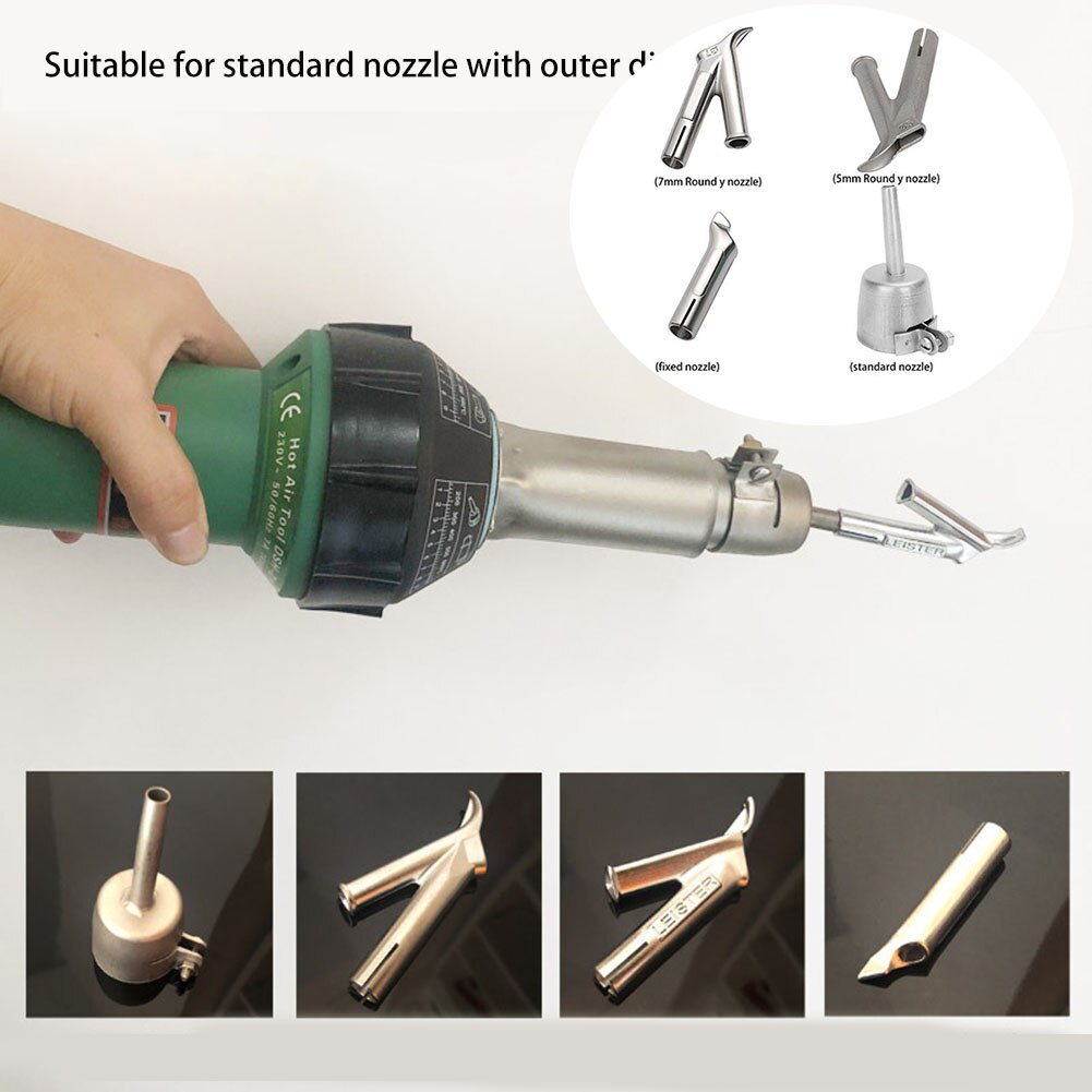 Speed Welding Nozzles For Vinyl Pvc Plastic Air Blower Triangle Speed Nozzle 5Mm Round Welding Head Alloy Y Type