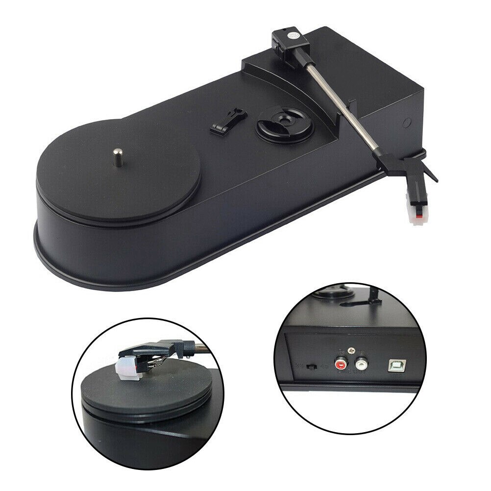 33/45RPM LP to MP3 Converter USB Vinyl Record Player 2 Speed Turntable Mini Phonograph