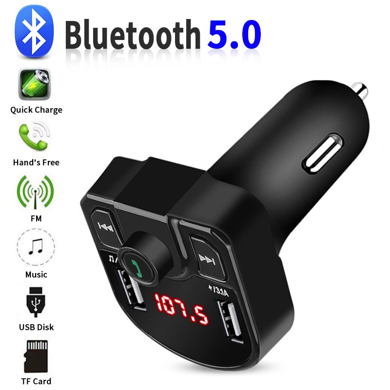 Auto Bluetooth Fm-zender MP3 Speler Wirless Handsfree Bluetooth Voor Auto Kit 3.1A Dual Usb Auto Fast Charger accessoires